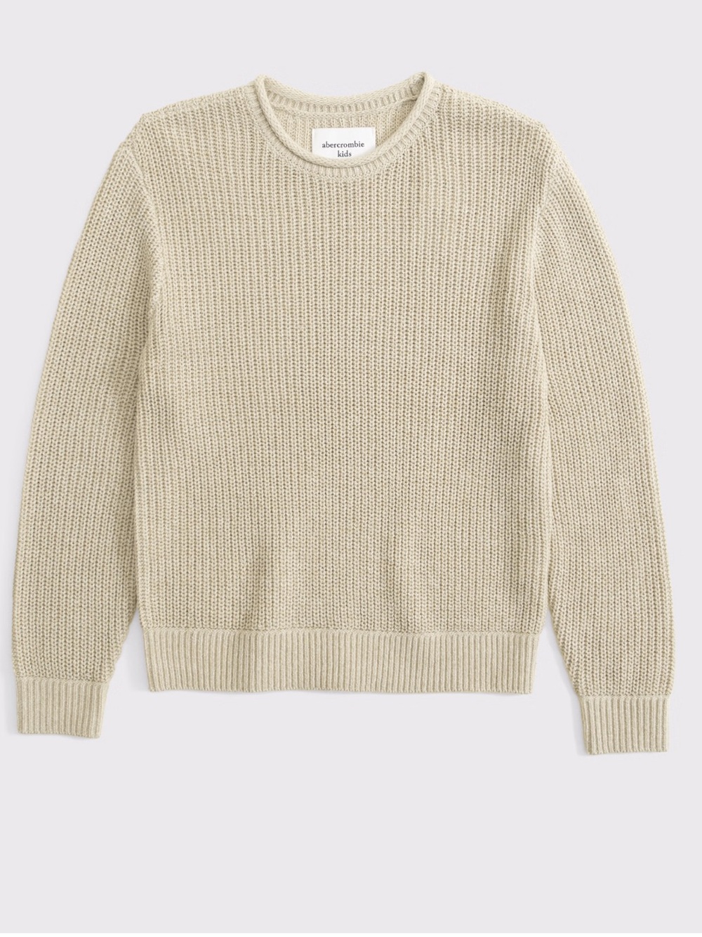 ✨NEW✨ Abercrombie Kids Rib Toll Neck Crew Sweater Taupe Size 13/14